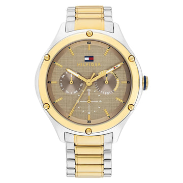 Tommy Hilfiger Two-Tone Steel Taupe Dial Multi-function Women Watch - 1782658