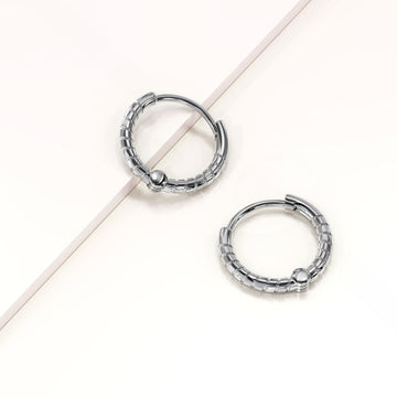 Solid 925 Sterling Silver Helical Huggie Earrings in Silver