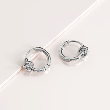 Solid 925 Sterling Silver Tie Knot Earrings
