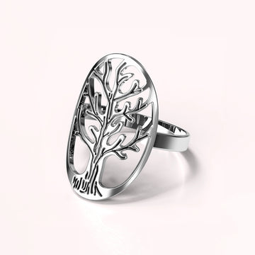 Solid 925 Sterling Silver Tree of Life Ring