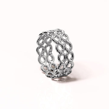 Solid 925 Sterling Silver Twice the Infinity Ring