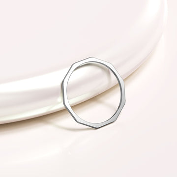 Solid 925 Sterling Silver Geometric Stacking Ring