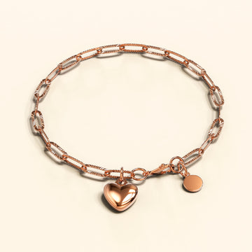 Rogue Heart Rose Gold Stainless Steel Bracelet
