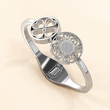 Artistic Floral Hinged Bangle