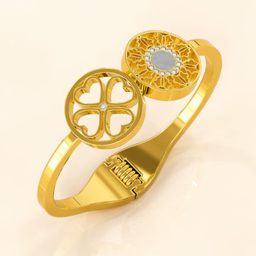 Artistic Floral Hinged Bangle