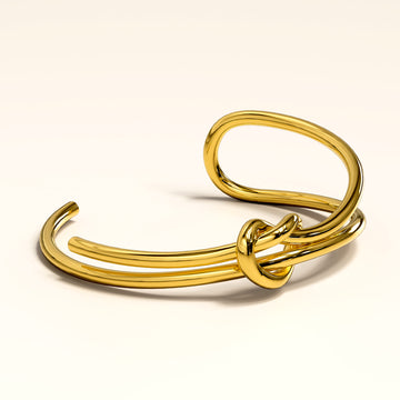 Forever Knot Gold Cuff Bangle