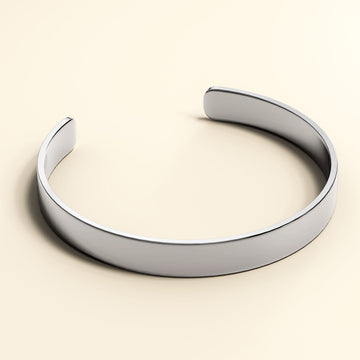 Avenue Classic Cuff Bangle White Gold - 8mm