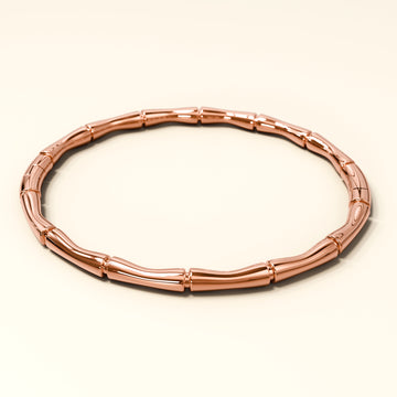 Trunket Bamboo Design Stainless Steel Bangle in Rose Gold