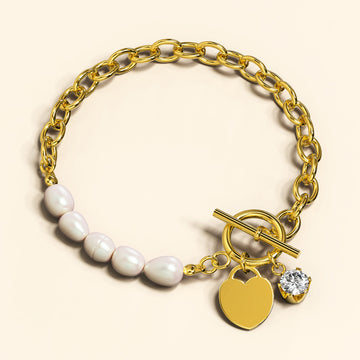 Elan Heart T-lock Toggle Bracelet