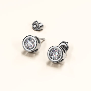 Bezelette Earrings White Gold