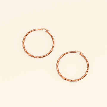 Fem Hammered Hoop Earrings 50mm