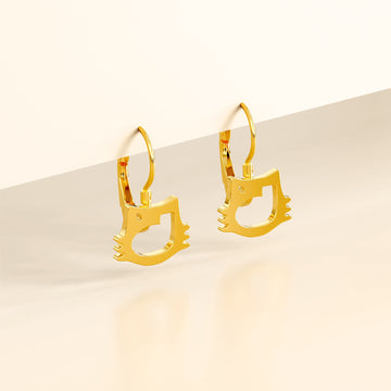 Hello Kitty Cut-Out Leverback Earrings