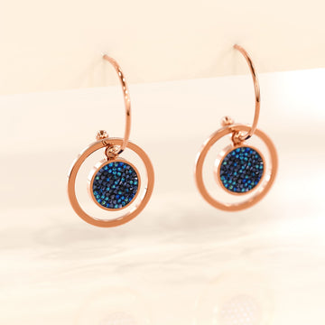 Disc Drop Rose Gold Layered Earrings