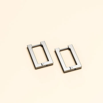 Stylish White Gold Hoop Earrings