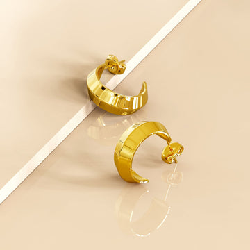 Solid Textured Earrings in Gold