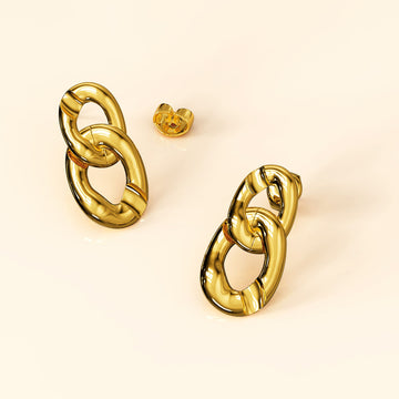 Inscript Link Gold Layered Earrings