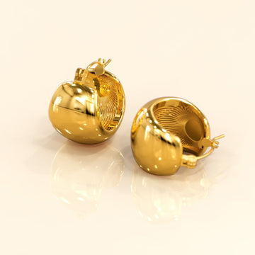 Celeste Wide Hoop Earrings in Gold
