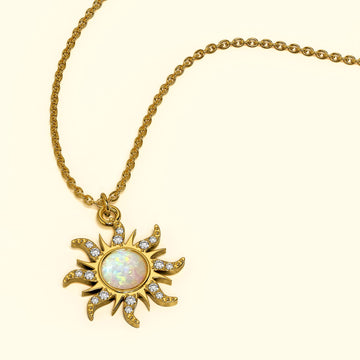 Celestial Opal Sun Necklace