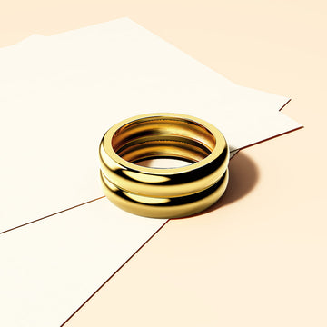Twin Gleam Radiant Fusion Gold Layered Ring