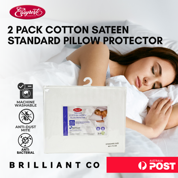 Easy Rest Cotton Sateen Standard Pillow Protector - Pack of 2