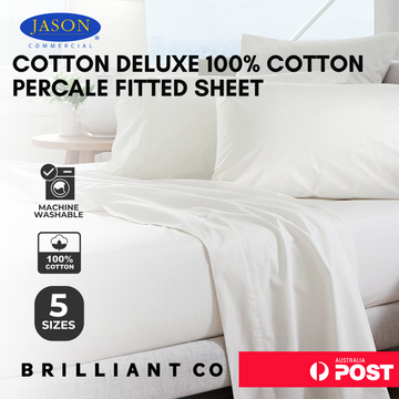 Jason Commercial Cotton Deluxe 100% Cotton Percale Fitted Sheet