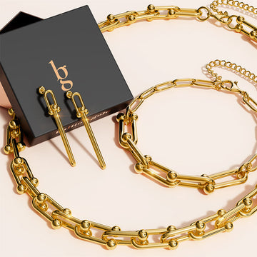 Boxed 3 Pieces Jewellery Set in Gold