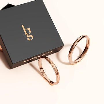 Boxed 2 Pieces Stacker Ring in Gold