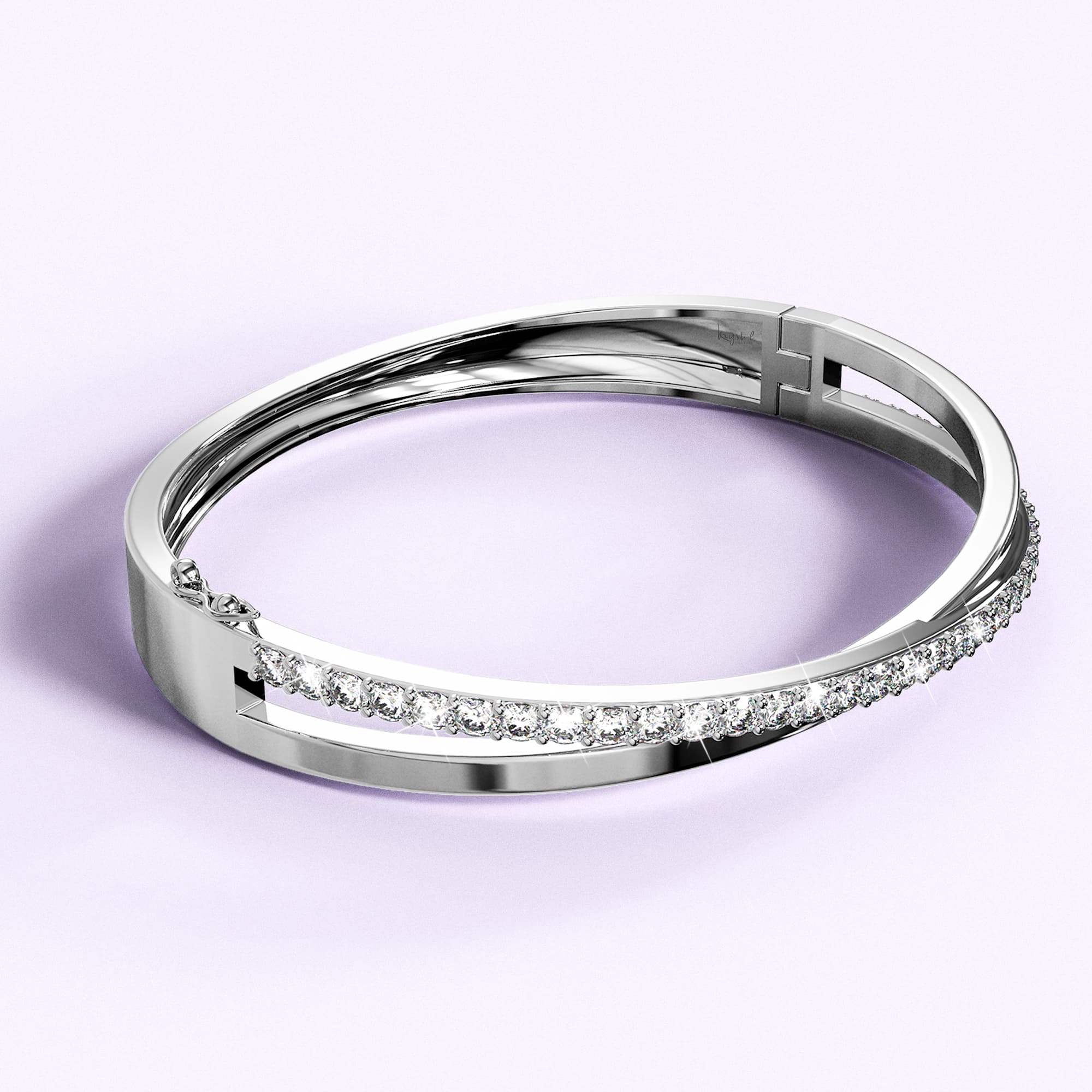 Krystal Couture Perfection Bangle Swarovski crystals White Gold