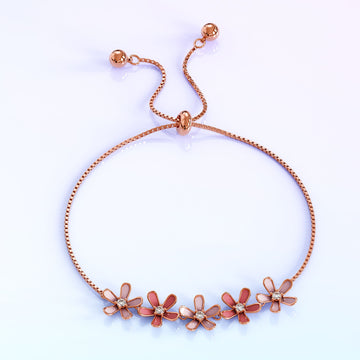 Petalia Pink Bracelet Featured SWAROVSKI® Crystals in Rose Gold