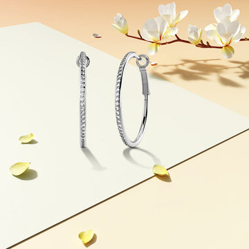 Endless Hoop Earrings Embellished With SWAROVSKI® Crystals in White Gold