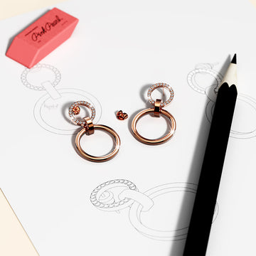 Orbit of Radiance Earrings Embellished with SWAROVSKI® Crystal in Rose Gold