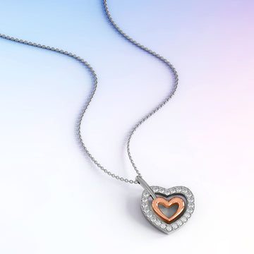 Heart In Heart Necklace Embellished With SWAROVSKI® Crystals