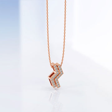 Zigzag Pendant Necklace in Rose Gold Embellished With SWAROVSKI® Crystals