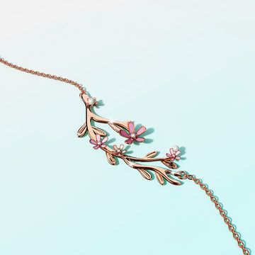 Petalia Pink Necklace Featured SWAROVSKI® Crystals in Rose Gold