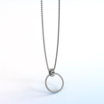 Orbit of Charm Necklace Embellished with SWAROVSKI® Crystal in White Gold