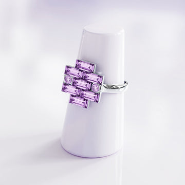 Alana Cocktail Ring Purple Embellished With SWAROVSKI® Crystals