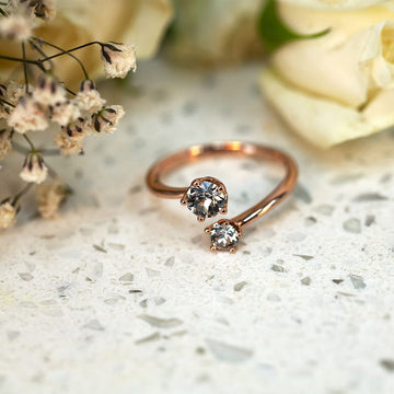 Split Crystal Clear Personality Ring Embellished With SWAROVSKI® Crystals