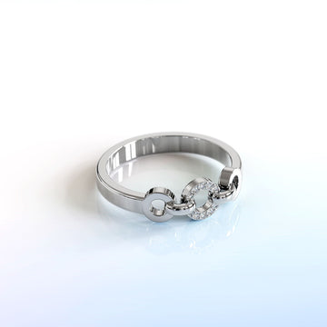 Orbit of Trinity Ring Embellished With SWAROVSKI® Crystals in White Gold