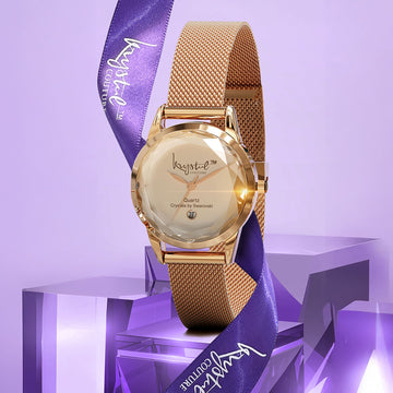 Krystalline Sleek Rose Gold Watch Embellished With SWAROVSKI® Crystals