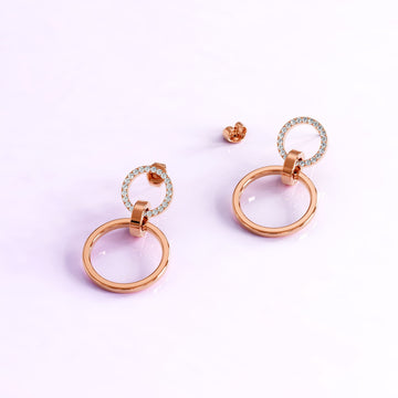 Orbit of Radiance Earrings Embellished with SWAROVSKI® Crystal in Rose Gold