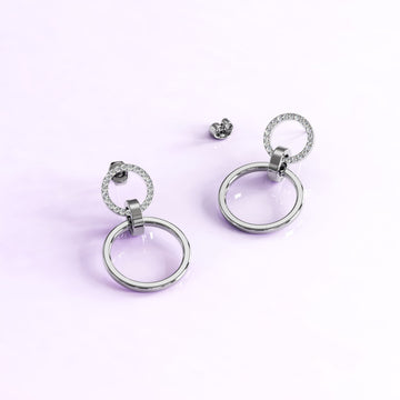 Orbit of Radiance Earrings Embellished with SWAROVSKI® Crystal in White Gold