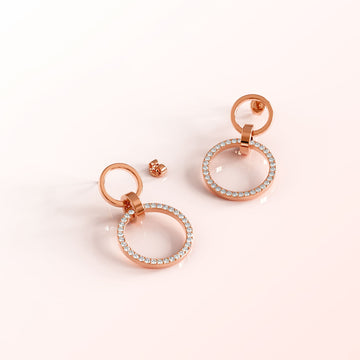 Orbit of Elegance Earrings Embellished with SWAROVSKI® Crystal in Rose Gold