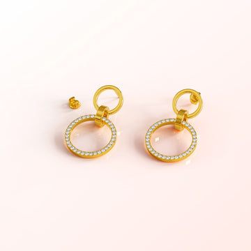 Orbit of Elegance Earrings Embellished with SWAROVSKI® Crystal in Gold