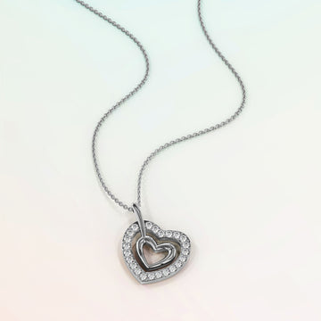 Heart In Heart Necklace Embellished With SWAROVSKI® Crystals