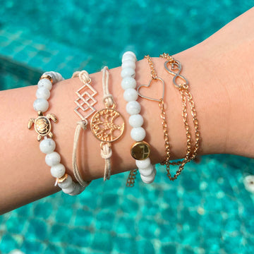 Bohemian 6-Piece Charm Bead Bracelet Set