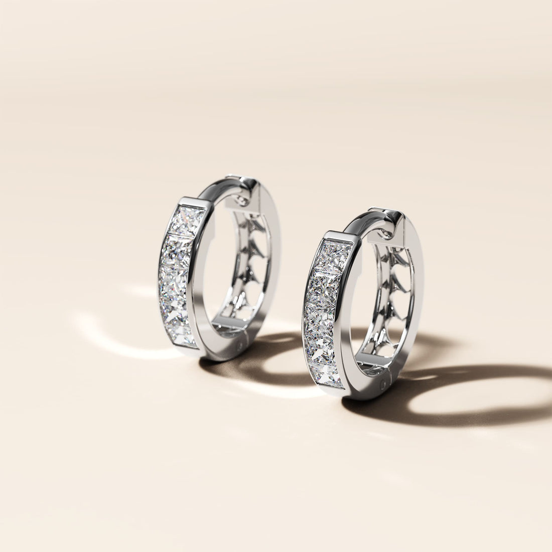 Diamond Royal Messages Huggies Encased in 18k White Gold