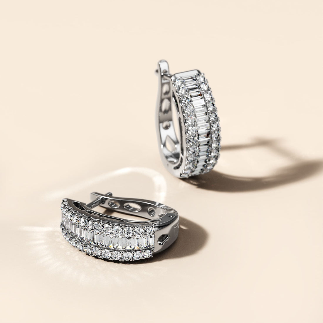 1/2ct Presidential Glow Diamonds Huggies Encased in 18k White Gold