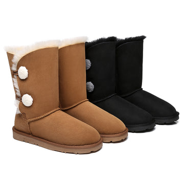 EVERAU® UGG Women Short Twin Button Boots Espina #EA3062
