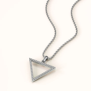 Solid 925 Sterling Silver Triangle Pendant