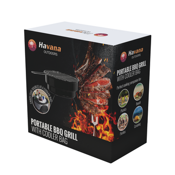 Havana Outdoors 2-IN-1 BBQ Grill Cooler Combo Set Outdoor Camping Picnic